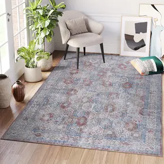 Tapiso Ritz Vloerkleed Grijs Laagpolig Katoen Antislip Woonkamer Tapijt Maat- 160x220