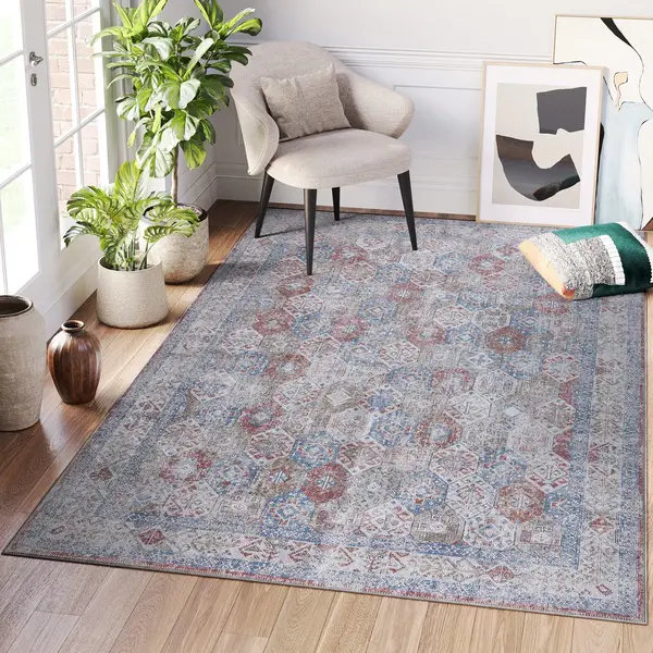 Tapiso Ritz Vloerkleed Grijs Laagpolig Katoen Antislip Woonkamer Tapijt Maat- 160x220 thumbnail