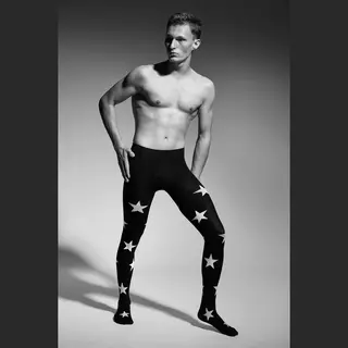 Adrian 3D Mannenpanty Met Patroon Star 60DEN Zwart/wit, Maat Xxl