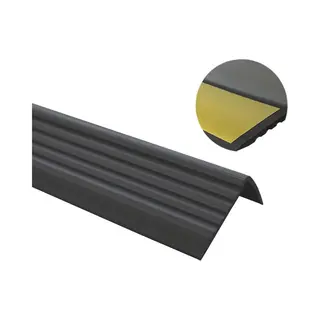 Quest Treppenkantenprofil Selbstklebend Pvc Kunststoff Antirutsch-Profil Winkelprofil 40x25, Schwarz, 110cm