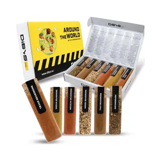 Dibys - Kruidenpotjes - Set Van Kruiden - 6 Specerijen - "Around The World" - 188 G