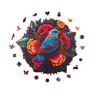 Milliwood - PH615 Houten Puzzel Mandala Vogel | 3D Puzzels Bouwpakket | Hobby Speelgoed Voor Kinderen & Volwassenen | Wanddecoratie Woonkamer | 206
