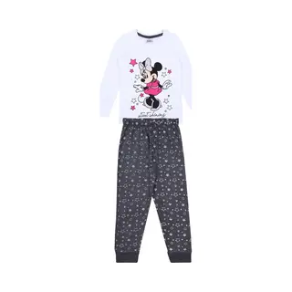Minnie Mouse Disney - Witte En Grijze Meisjespyjama Met Lange Mouwen