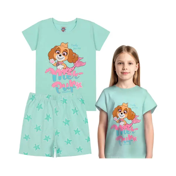 Paw Patrol Skye Katoenen Meisjespyjama Tweedelige Voor De Zomer Met Korte Mouwen 100% Katoen thumbnail