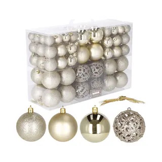Springos Weihnachtskugeln 100 Stück Goldfarben Kunststoff