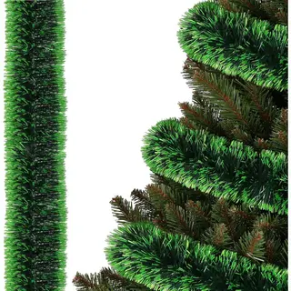 Springos Weihnachtsbaumkette 6m Grün Schattiert, Weihnachtsbaumgirlande, Durchmesser 7cm.