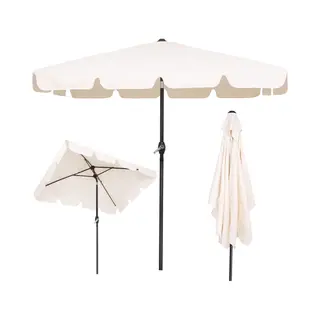 Springos Parasol | Parasols | Kantelbaar | Met Ventilatie | Ecru | 200 X 130 Cm
