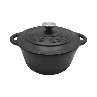 Kinghoff 1523 - Gietijzeren Pan - Zwart - 22 Cm - 2.4 Liter