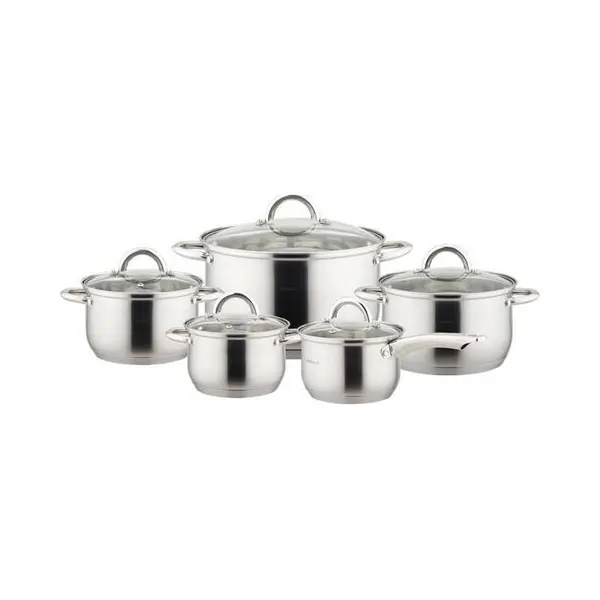 Kinghoff Pannenset 10 Items. Kh-4449, Pan + Steelpan, Zilver thumbnail