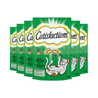 6x Catisfactions Kattensnack Kattenkruid 60 Gr