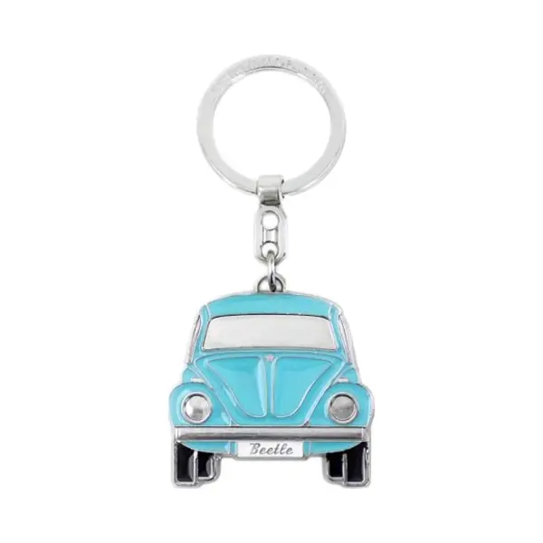 Brisa Vw Collection - Volkswagen Enamel Metal Keyring Keychain Accessory Keyholder In Beetle Bug Design (Front/Blue) thumbnail
