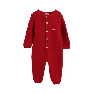Minora Gebreide Baby Kleding Jongens-Unisex Boxpakje- Baby Kleding Meisjes- Maat 62/ 1-3 Maanden-Newborn Overalls Winter- Baby Kleding Jongens-Rood-