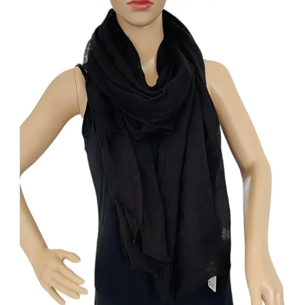 Dames Effen Kleur Sjaal 26# Black thumbnail