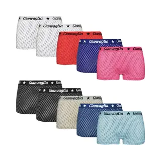 Gianvaglia 10-pack Dames Onderbroek Katoen - Boxershorts - Korte Pijp - Maat Xxl - Stippels