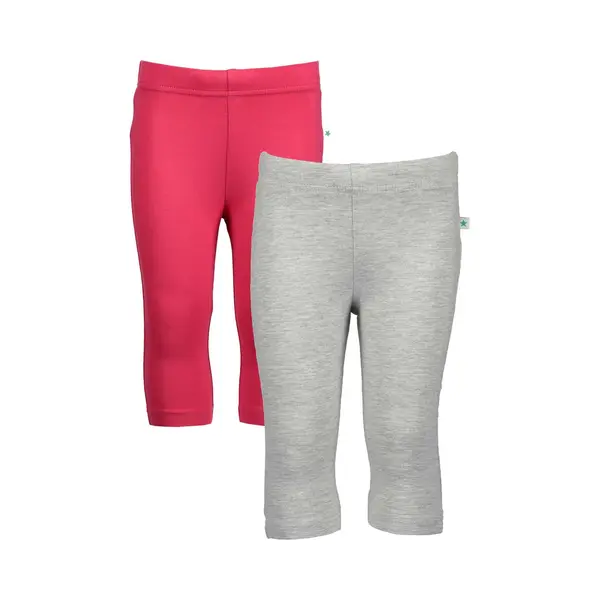 Blue Seven 2 Pack Bio Basic Capri Legging Lichtgrijs En Donkerroze - Maat 116 thumbnail