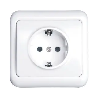 Bes Led Wandcontactdoos - Aigi Cuka - Inbouw - 1-voudig - Randaarde - Incl. Afdekraam - Wit