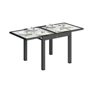 4goodz Tuintafel Uitschuifbaar Weerbestendig 160×80 Cm - Zwart