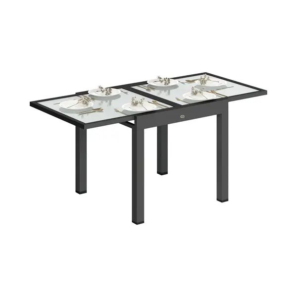 4goodz Tuintafel Uitschuifbaar Weerbestendig 160×80 Cm - Zwart thumbnail