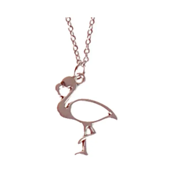 S.y.w Kinderketting Rvs 45cm - Hangertje Flamingo Zilverkleurig 2, 5cm thumbnail