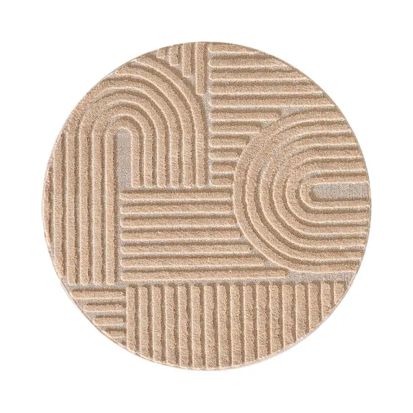 Muratap Tapijtenloods Japandi Art - Rond Vloerkleed Boho - Scandinavisch - Laagpolig Effen - Oud Roze- 80 Cm Rond thumbnail