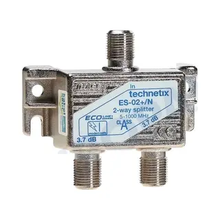 Technetix 2-weg F-splitter - Coax Splitter - Tv Splitter - 5-1000 MHz - ES02NKK - Geschikt Voor Ziggo