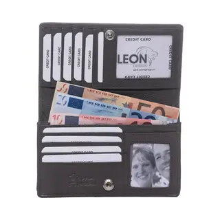 LeonDesign Portemonnee - Portemonnee Dames - Portefeuille Dames - Beurs - Dames Portemonnee - Dames Portemonnee Leer - Cadeau - Vrouwen Cadeautjes - Cadeau Voor