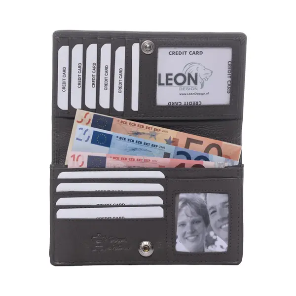 LeonDesign Portemonnee - Portemonnee Dames - Portefeuille Dames - Beurs - Dames Portemonnee - Dames Portemonnee Leer - Cadeau - Vrouwen Cadeautjes - Cadeau Voor thumbnail