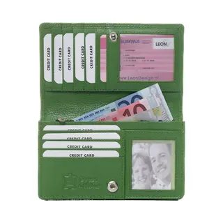 LeonDesign Portemonnee - Portemonnee Dames - Portefeuille Dames - Beurs - Dames Portemonnee - Dames Portemonnee Leer - Cadeau - Vrouwen Cadeautjes - Cadeau Voor