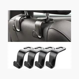 Haak Voor Autostoel- 4 Stuks Hoofdsteunhaken - Accessoires Voor Hoofdsteunen In De Auto - Ruimtebesparend - Voor Handtassen - Portemonnees -