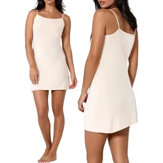 Henry Rubens Onderjurk Dames | Bamboe Viscose | Kort (84CM) | Maat S/M | Eu 36-38 | Beige