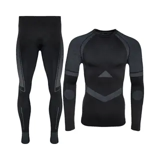 Thermoset - Thermo Ondergoed Heren - Naadloos - Zwart - Maat M/L | Thermo Kleding Set
