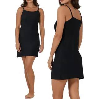 Henry Rubens Onderjurk Dames | Bamboe Viscose | Kort (88CM) | Maat L/Xl | Eu 40 | Zwart