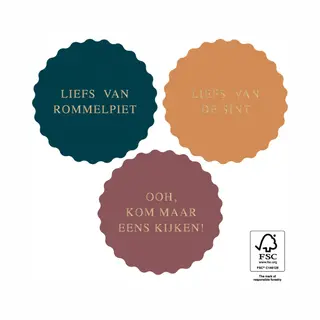 Sluitsticker Sinterklaas - Liefs Van Rommelpiet - 3 Assorti - 24 Stickers
