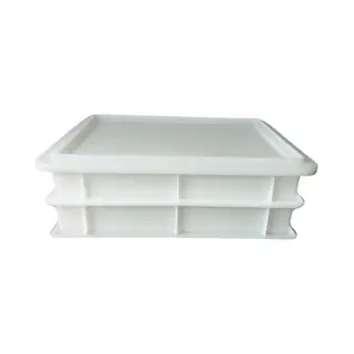 2 X Deegkrat - Pizza Deegbakken 40x30x7cm Wit Met 1 Deksel - Genus Dei