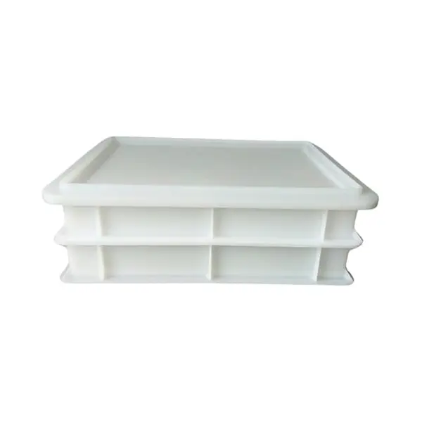 2 X Deegkrat - Pizza Deegbakken 40x30x7cm Wit Met 1 Deksel - Genus Dei thumbnail