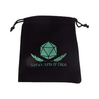 Vera's Arts & Dice Dobbelstenen Zakjes | Zwarte Velvet Dobbelstenenzak | Dobbelstenen Zak Voor 3 Polysets | Bewaarzakje Voor Dobbelstenen Sets | DnD | D&D | Dungeons And