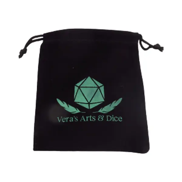 Vera's Arts & Dice Dobbelstenen Zakjes | Zwarte Velvet Dobbelstenenzak | Dobbelstenen Zak Voor 3 Polysets | Bewaarzakje Voor Dobbelstenen Sets | DnD | D&D | Dungeons And thumbnail