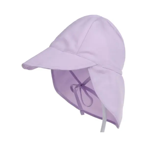 Schattige Vakantie Zonnehoed Nekflap Lila – Zomerhoedje Met Strikbandje | Baby – Peuter – Kinderen | 0 – 3 Jaar | Uv Werend | Verstelbaar | thumbnail