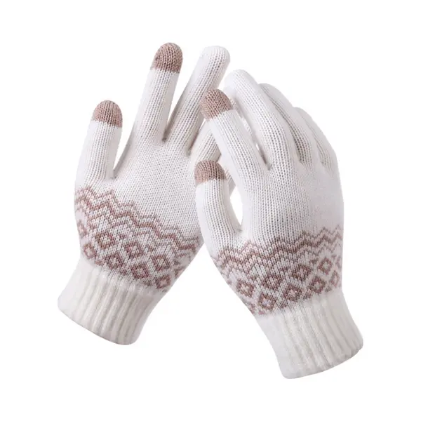Handschoenen - Winter Handschoenen - Dames Handschoenen - Heren Handschoenen - Wanten Touchscreen - Wit thumbnail