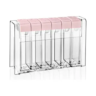 Emhouse Kruidenrek | Zesdelige Set Kruidenrek | Met Kruidenrek Staand | Keukenkast Organizer | Rek Voor Kruiden | Kruidenpotjes | Transparant | Roze