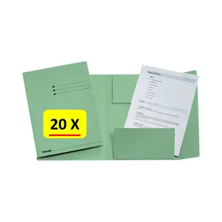 20 X Dossiermap - A4 - Esselte - Manilla - 3-kleps - Groen