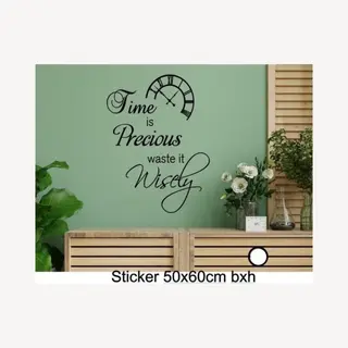 Muursticker Raamsticker Time Deursticker Woonkamer Hal Spiegel Spreuk Spreuken Quote Wanddecoratie Quote Muur Decoratie Tekst Handgemaakt Zwart