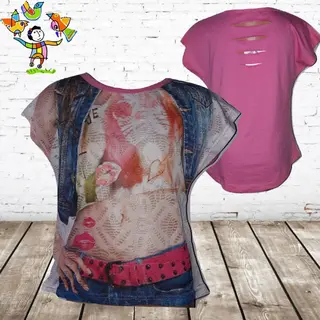 T-shirt Vrouw Roze -s&C-110/116-t-shirts Meisjes