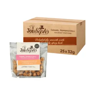 Joe & Seph Caramel Pepper And Chilli Popcorn Snack Packs 25 X 32g