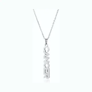 Icyboy 18K Roestvrije Stalen Ketting Met Zodiac Sterrenbeeld Letters Pendant [Kreeft] [45 Cm] Silver Plating Stainless Steel Letter Necklace Vertical