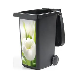 StickerSnake Container Sticker Close-up Van Een Witte Tulp - 44x98 Cm - Kliko Sticker