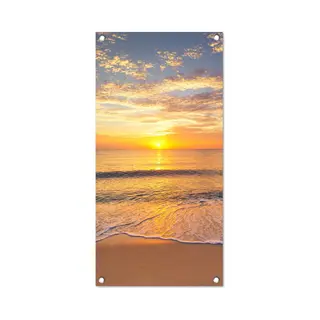 GreatGardenPosters Tuinposter Strand - Zonsondergang - Zee - 40x80 Cm - Wanddecoratie Buiten - Tuinposter - Tuindoek - Schuttingposter - Tuinschilderij