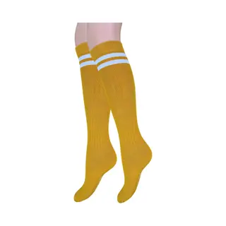 Meisjes Kniekous - Rib - Strepen - Oker - Maat 27-30