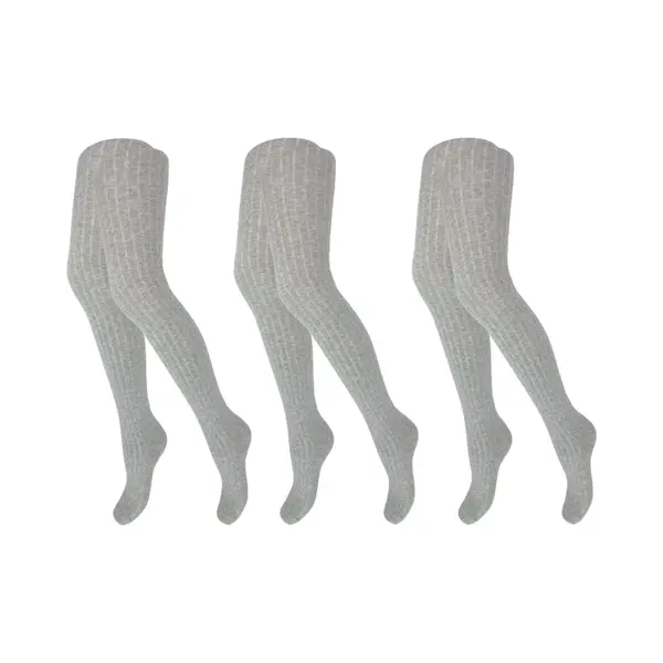 3 Pack Maillots - Meisjes - Rib - Grijs - Maat 98/104 thumbnail