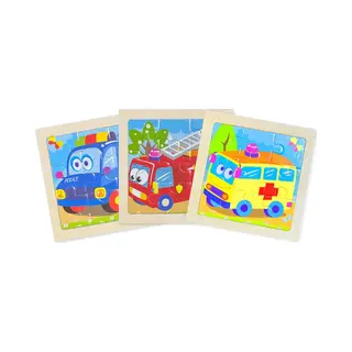 Arts Enterprise Auto Puzzel - Houten Puzzel Met 9 Stukjes Voor Kinderen